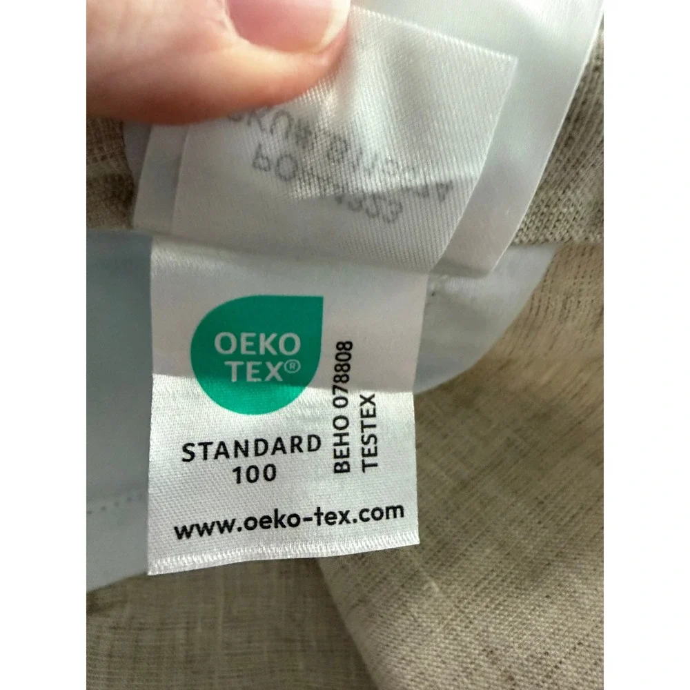 Quince European Linen True Blackout Curtain Light Flax Single Panel 48